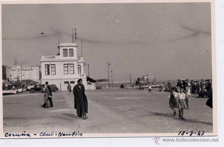 Postales: CORU&Ntilde;A.- FOTOGRAF&Iacute;A CLUB NAUTICO- MEDIDAS 13,5 X 8,5 CMS