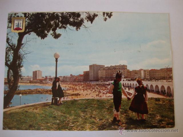 Postales: POSTAL ORIGINAL CIRCULADA CON SELLO LA CORU&Ntilde;A - Foto 1