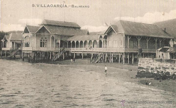 Cartoline: VILLAGARCIA Balneario ,postalmuy antigua totalmente original de epoca,nada que ver con copias