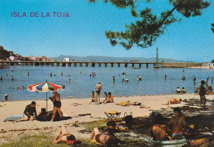 Postales: N&ordm; 17162 POSTAL ISLA DE LA TOJA PLAYA Y PUENTE PONTEVEDRA