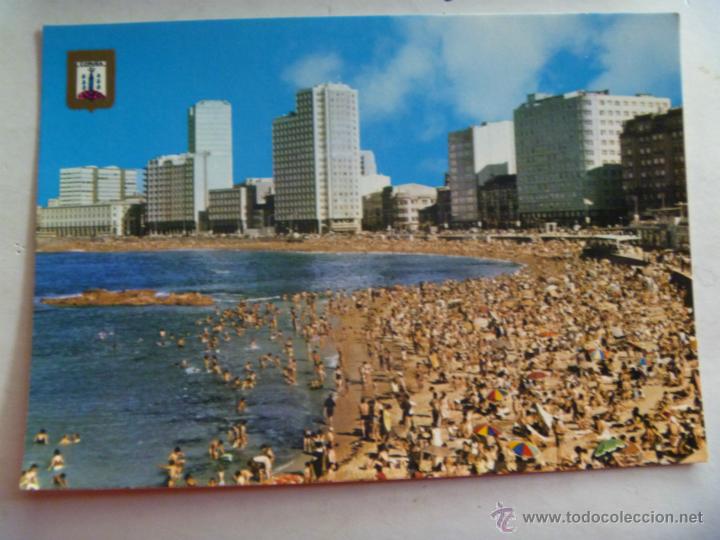 Postales: POSTAL DE LA CORU&Ntilde;A : PLAYA DE RIAZOR - Foto 1