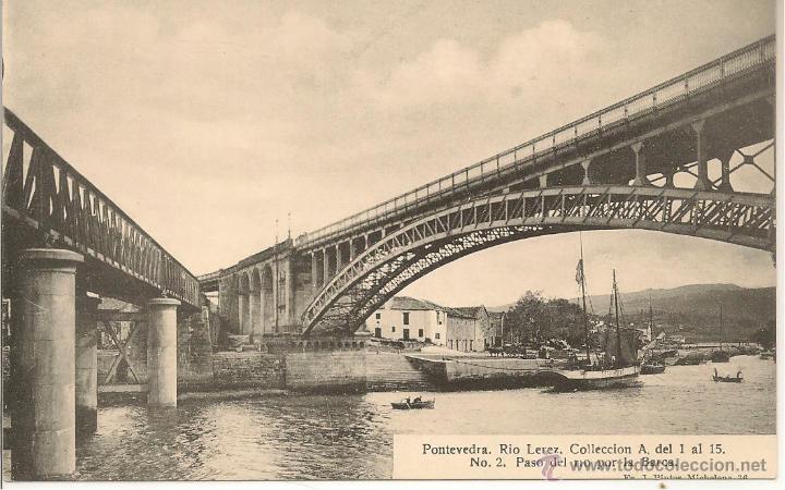Cartes Postales: POSTAL PONTEVEDRA.RIO LERER. N&ordm; 2 PASO DEL RIO POR LA BARCA.