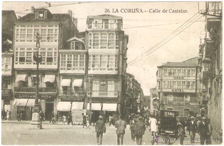 Postales: LA CORU&Ntilde;A CALLE DE CASTELAR