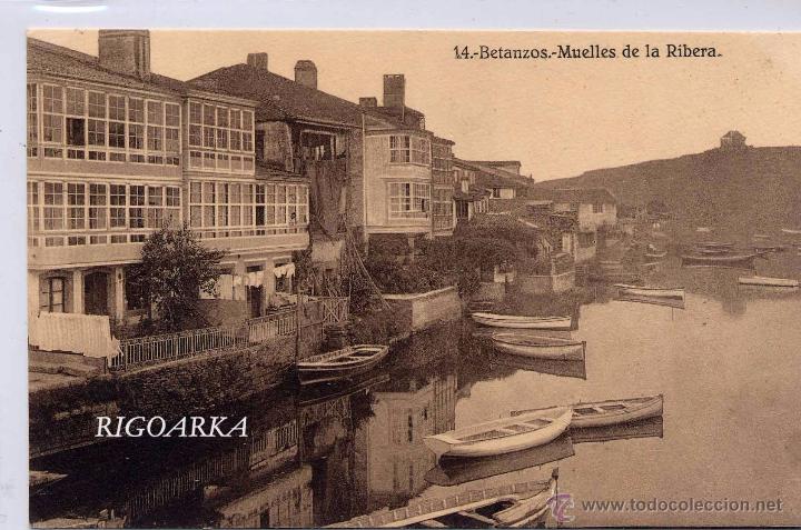 Postales: BETANZOS (CORU&Ntilde;A).- MUELLES DE LA RIBERA - Foto 1