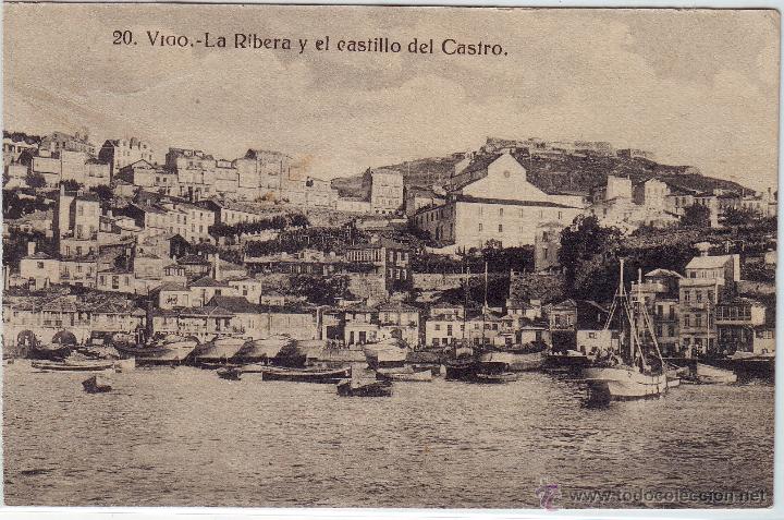 Postales: G-16 VIGO LA RIBERA Y EL CASTILLO DEL CASTRO - Foto 1