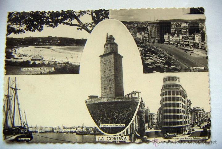 Postales: POSTAL DE LA CORU&Ntilde;A, escrita con sello - Foto 1