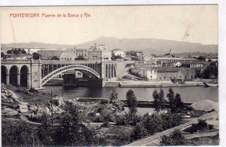 Postales: Pontevedra. Puente de la Barca y Ria. Thomas. 347 Thomas. Sin circular. - Foto 1