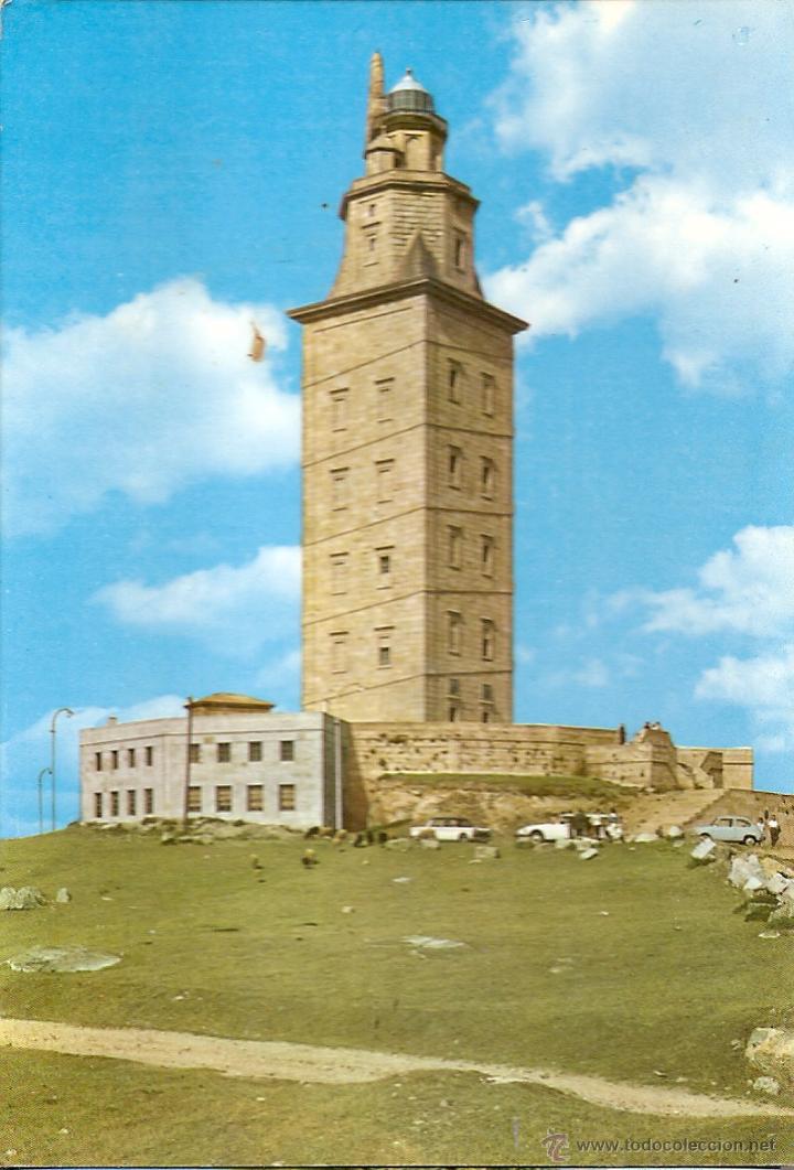 Postales: POSTAL, LA CORU&Ntilde;A, TORRE DE H&Eacute;RCULES, CIRCULADA - Foto 1