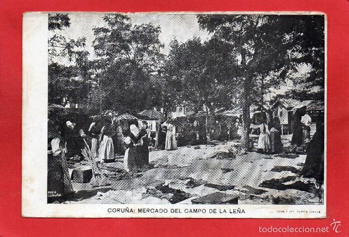 Postais: coru&ntilde;a. mercado del campo de la le&ntilde;a