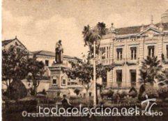 Postais: POSTAL ORIGINAL DECADA 1930, ORENSE, JARDINILLOS Y ESTATUA DE P. FEIJOO. LEER, VER TAMA&Ntilde;O.