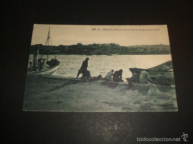 Postales: LA CORU&Ntilde;A EFECTO DE LUZ EN EL MUELLE DEL ESTE - Foto 1