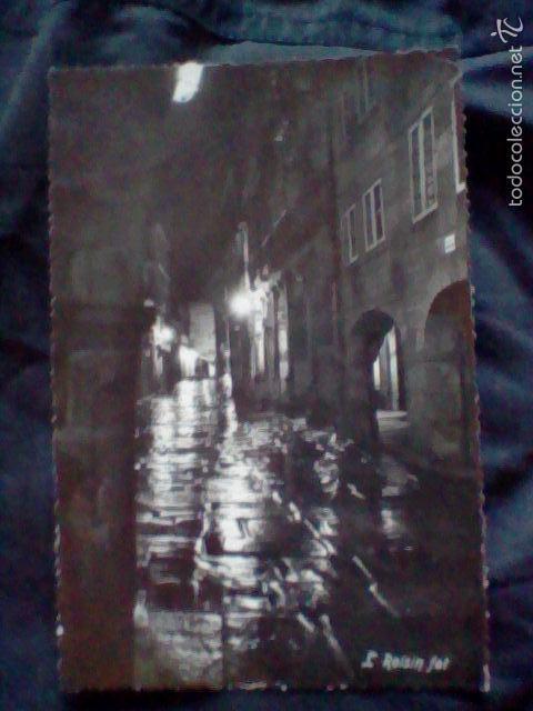 Postales: RUA VILLAR NOCHE SANTIAGO COMPOSTELA ED ROISIN N&ordm; 28 CIRCULADA A&Ntilde;OS 40