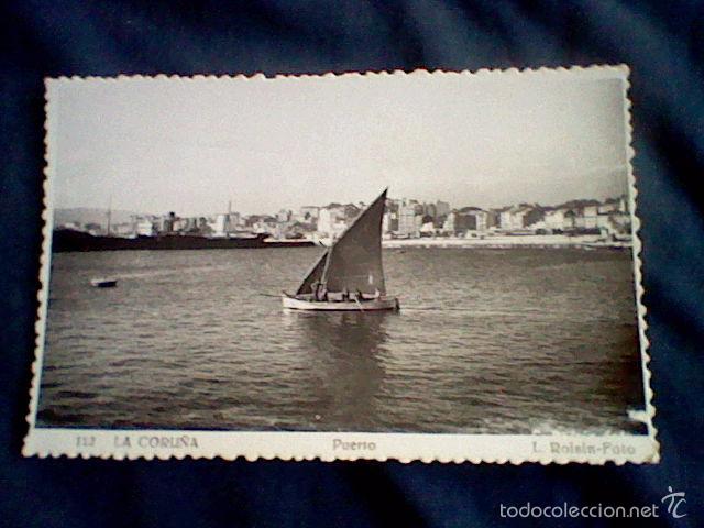 Postales: puerto La Coru&ntilde;a ed foto roisin n&ordm; 112 escrita 1956