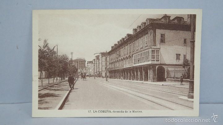 Postales: 17. LA CORU&Ntilde;A. AVENIDA DE LA MARINA. KALLMEYER - Foto 1