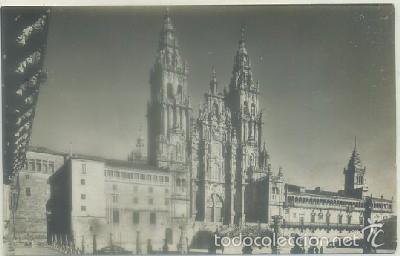 Postales: POSTAL DE CORU&Ntilde;A. SANTIAGO. PZA. DE ESPA&Ntilde;A Y CATEDRAL   P-GA-1180
