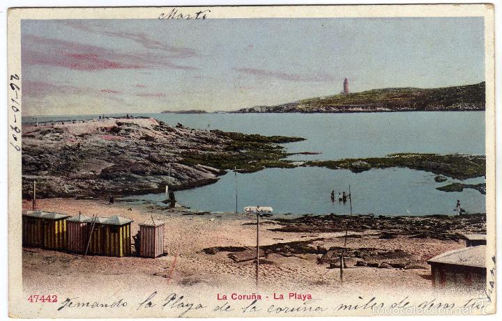 Postales: PRECIOSA POSTAL - LA CORU&Ntilde;A - LA PLAYA - Foto 1
