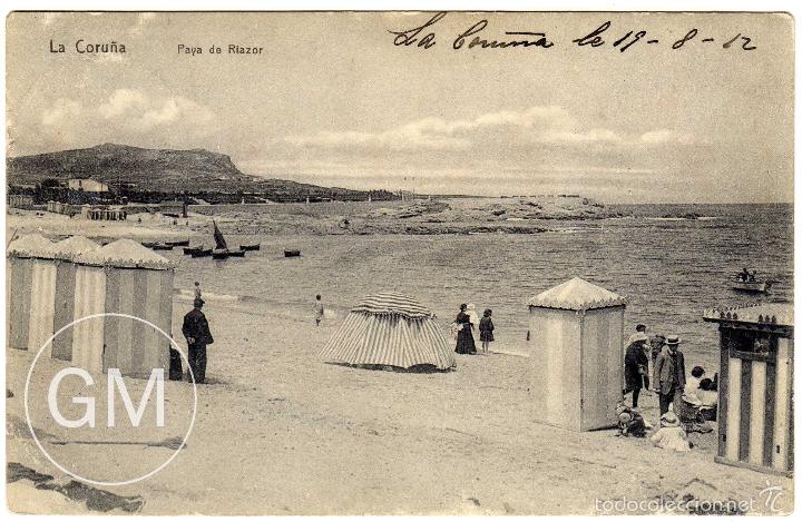 Postales: RARA POSTAL - LA CORU&Ntilde;A - PLAYA DE RIAZOR - Foto 1