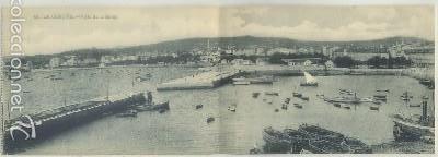 Postales: POSTAL ANTIGUA DE CORU&Ntilde;A. POSTAL DOBLE. VISTA DE LA BAHIA   P-GA-1287