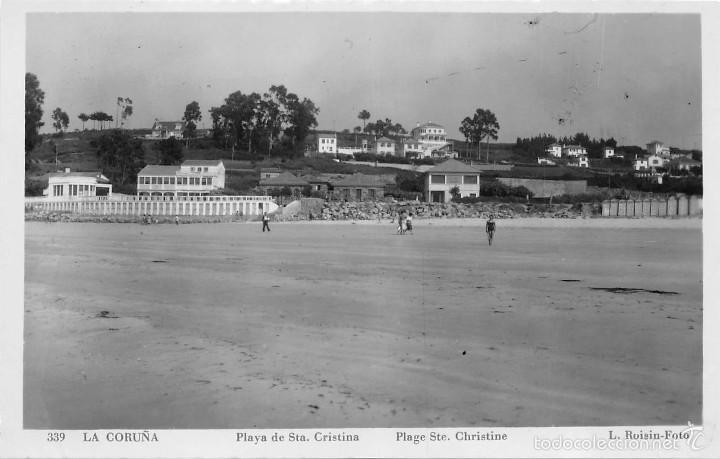Postales: LA CORU&Ntilde;A.- PLAYA DE STA CRISTINA