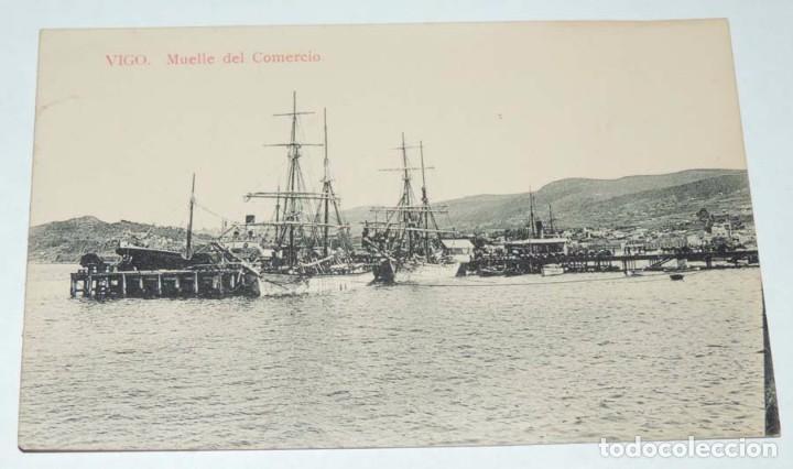 Postales: POSTAL DE VIGO, MUELLES DEL COMERCIO, BARCOS, NO CIRCULADA. - Foto 1