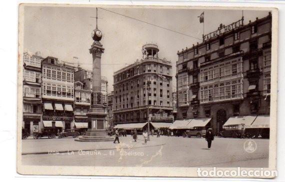 Postales: TARJETA POSTAL,LA CORU&Ntilde;A ,EL OBELISCO. EDICIONES UNIQUE. - Foto 1