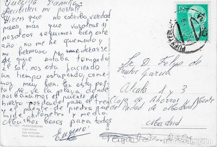 Postales: PONTEDEUME - A&Ntilde;O 1967 - ESCRITA - Foto 2