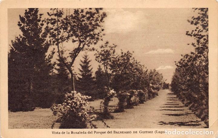Postales: VISTA DE LA ROSALEDA DEL PARQUE DEL BALNEARIO DE GUITIRIZ (LUGO)