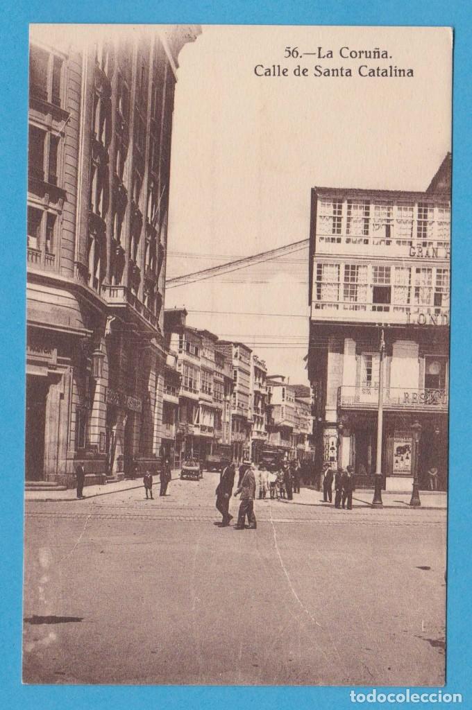 Postales: 56.- LA CORU&Ntilde;A.- CALLE DE SANTA CATALINA. HELIOTIPIA DE KALLMEYER Y GAUTIER. NO CIRCULADA