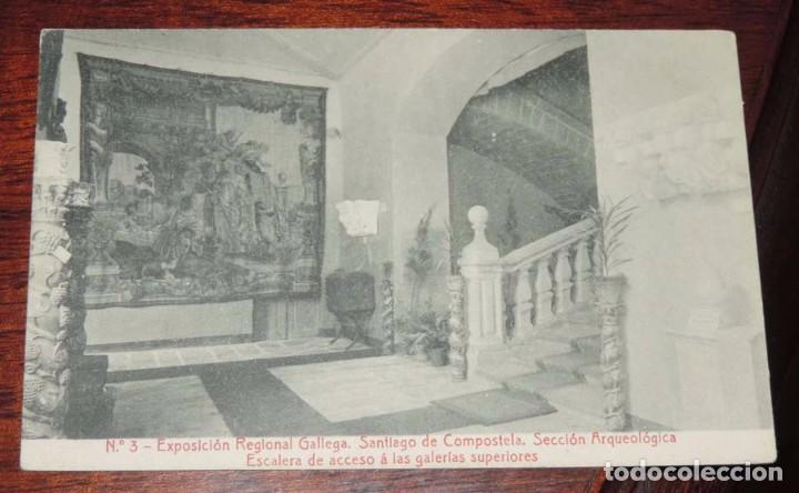 Postales: ANTIGUA POSTAL DE LA EXPOSICION REGIONAL GALLEGA, N.3, SANTIAGO DE COMPOSTELA, SECCION ARQUEOLOGICA,