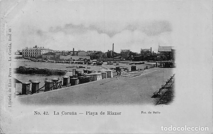Postales: LA CORU&Ntilde;A.- PLAYA DE RIAZOR - Foto 1