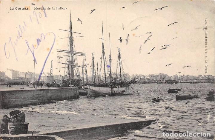 Postales: LA CORU&Ntilde;A.- MUELLES DE LA PALLOZA - Foto 1