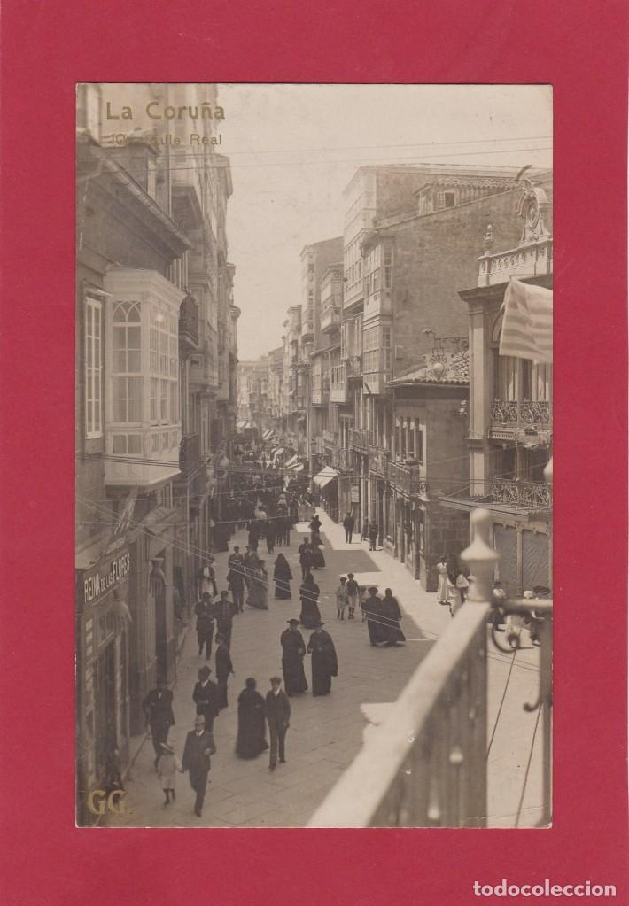 Postales: POSTAL DE LA CORU&Ntilde;A CALLE REAL - Foto 1