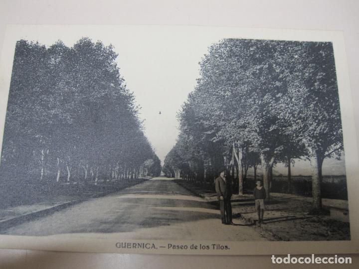 Postales: Postal de Guernica. Paseo de los Tilos. Foto Ojanguren. Sin escribir ni circular