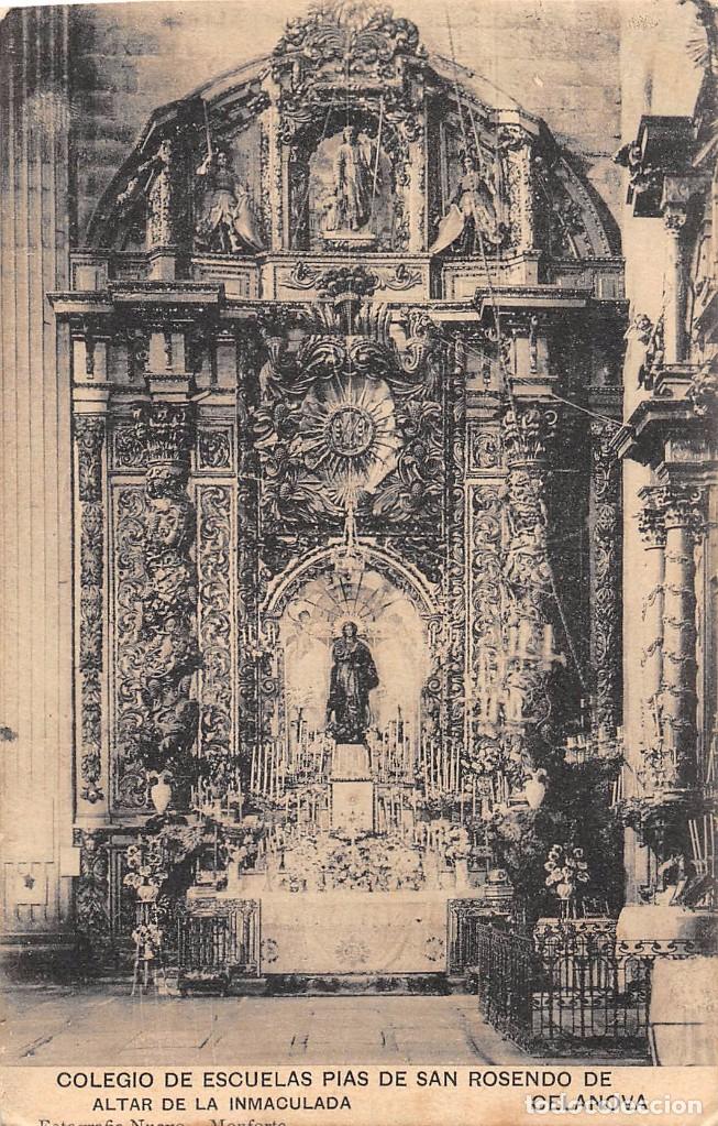 Postales: COLEGIO DE ESCUELAS PIAS DE SAN ROSENDO DE CELANOVA.- ALTAR DE LA INMACULADA