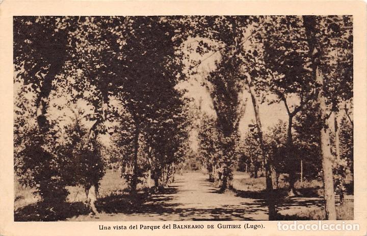 Postales: UNA VISTA DEL PARQUE DEL BALNEARIO DE GUITIRIZ (LUGO)