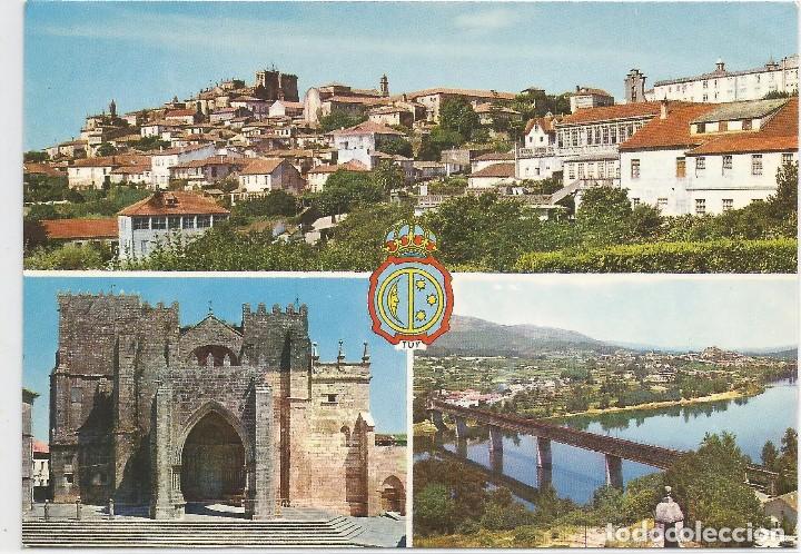 Postales: TUY .- VISTA PARCIAL .- CATEDRAL .- PUENTE INTERNACIONAL .- EDICIONES ARRIBAS / FAMA N&ordm; 3003