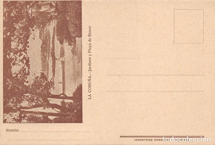 Postales: LA CORU&Ntilde;A.- JARDINES Y PLAYA DE RIAZOR - Foto 1
