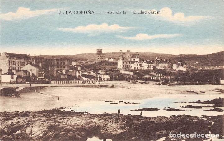 Cartoline: LA CORU&Ntilde;A.- TROZO DE LA CIUDAD JARDIN