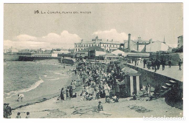 Postales: 39. La Coru&ntilde;a. Playa del Riazor. Grafos - Foto 1