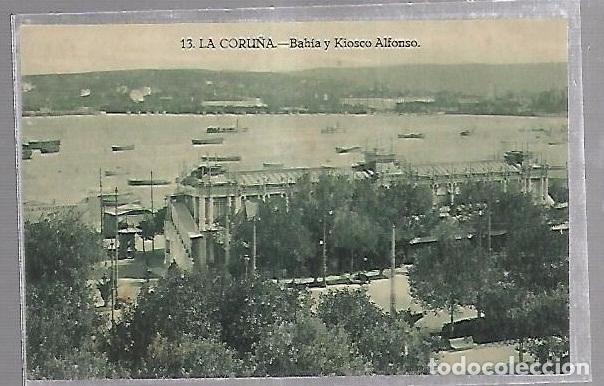 Postales: TARJETA POSTAL DE CORU&Ntilde;A - BAHIA Y KIOSKO ALFONSO. 13. GRAFOS