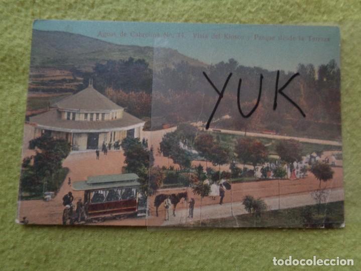 Postcards: AGUAS DE CABREIROA - VISTA DEL KIOSKO y PARQUE DESDE LA TERRAZA
