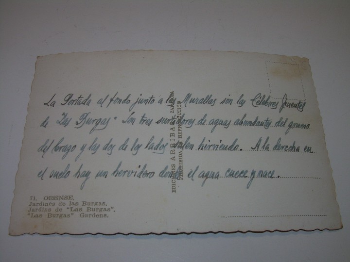 Postales: ANTIGUA POSTAL...ORENSE. - Foto 2