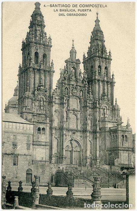 Postais: 4 - Santiago de Compostela. La Bas&iacute;lica, Puerta del Obradoiro. Sin circular