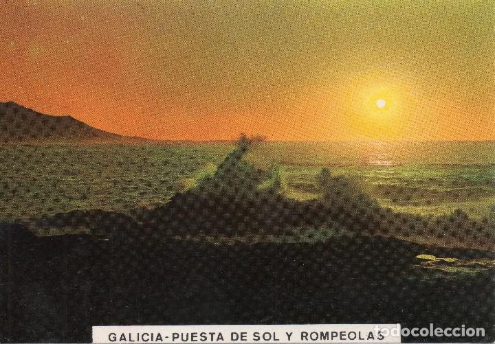 Postales: GALICIA PUESTA DE SOL Y ROMPEOLAS