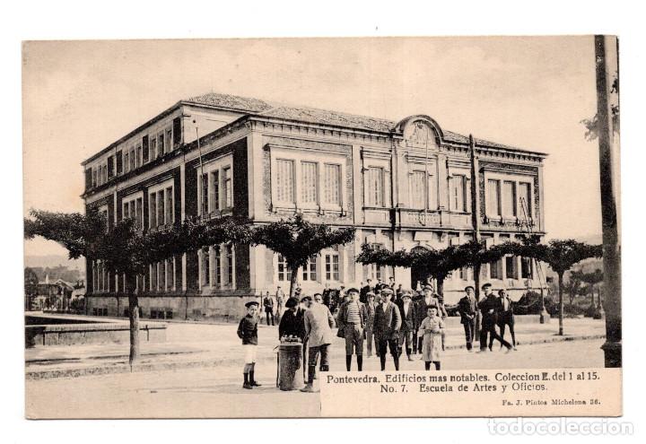 Postales: PONTEVEDRA-EDIFICIOS MAS NOTABLES.ESCUELA DE ARTES Y OFICIOS - Foto 1