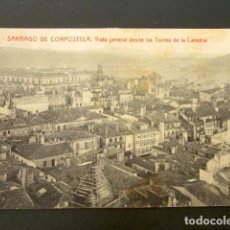Postales: POSTAL SANTIAGO DE COMPOSTELA. VISTA GENERAL DESDE LAS TORRES DE LA CATEDRAL. CIRCULADA. AÑO 1927.. Lote 115841519