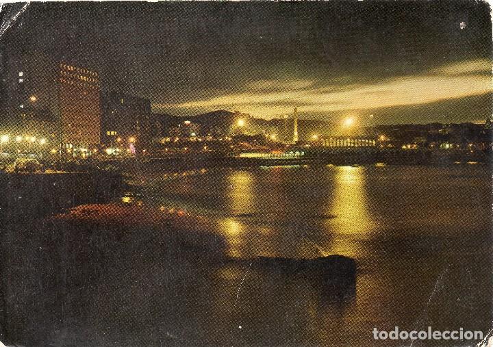 Postales: LA CORU&Ntilde;A PLAYA DE RIAZOR NOCTURNA - Foto 1