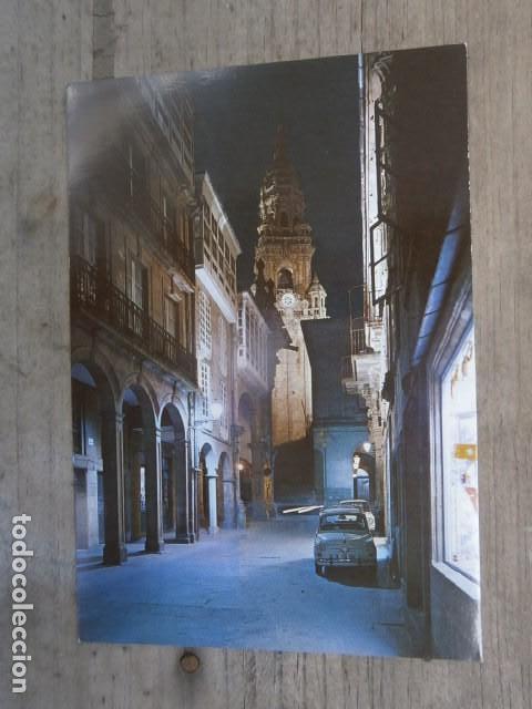 Postales: Postal Santiago de compostela, rua del villar nocturna