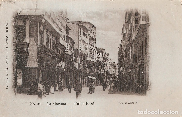 Postales: LA CORU&Ntilde;A CALLE REAL 1908