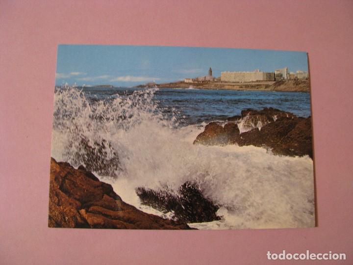 Postales: POSTAL DE LA CORU&Ntilde;A. OLAS. ED. ARRIBAS. - Foto 1